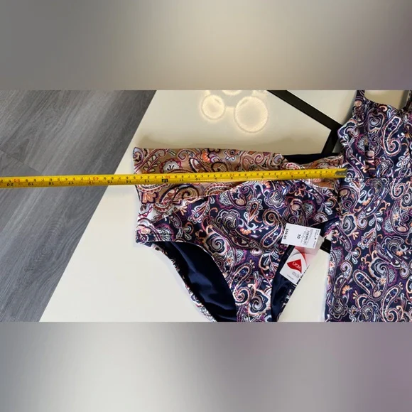 New Lands' End 2-Piece Tankini Set NWT - Paisley Print Underwire Support Size 10 - Picture 8 of 16